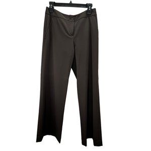 Theory Career Work Pants Slacks size 6 Brown Trouser Wide Leg Pockets Stretch